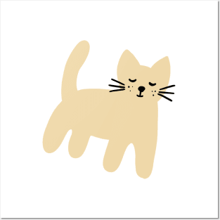 Cute brown cat illustration Posters and Art